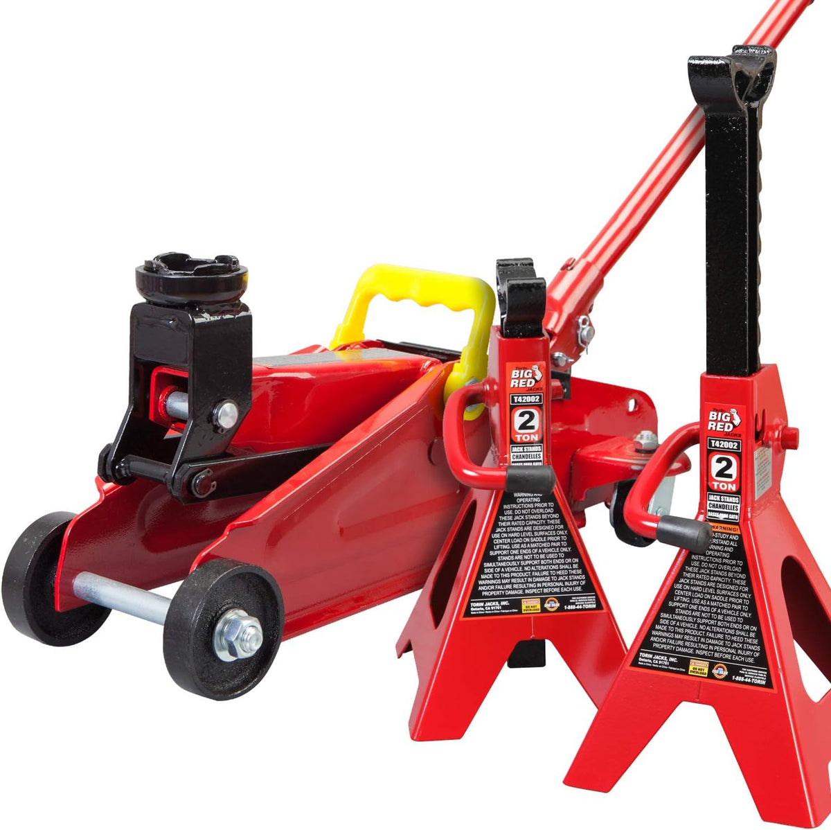 2 Ton Hydraulic Trolley Floor Jack with 2 Jack Stands L696411