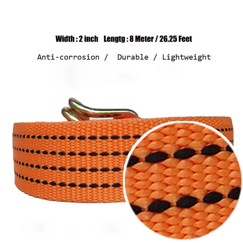 Heavy Duty Ratchet Straps with Double J-Hooks, 2 inch x 26.25 Feet, 11000 Lbs, 2 Packs M446