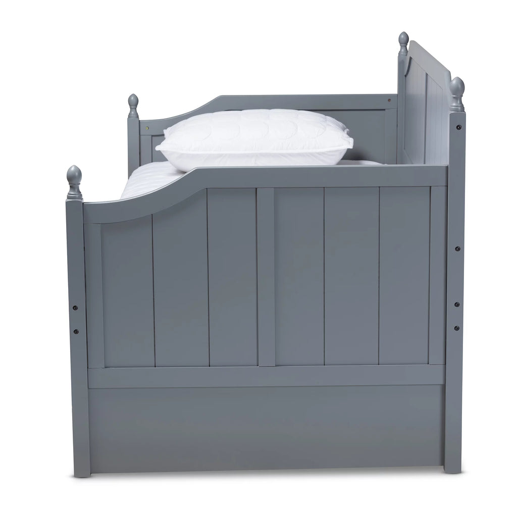 Grey Wood Twin Daybed with Trundle A408