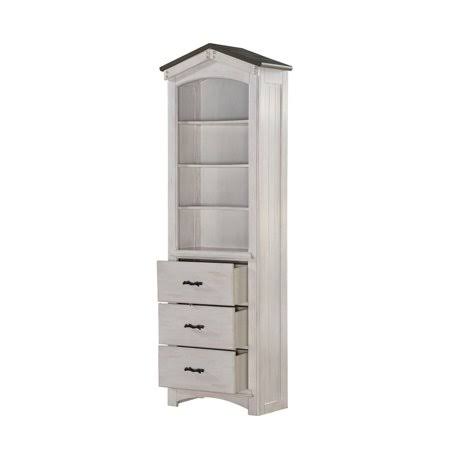 Weathered White and Washed Gray Tree House Bookcase L20191