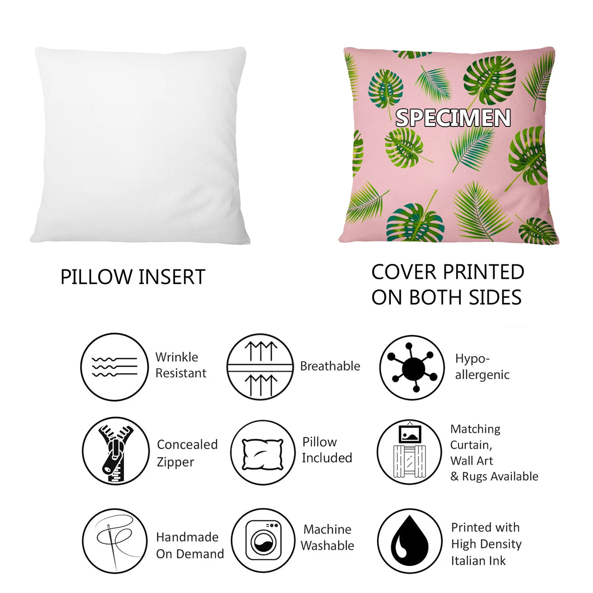 Floral Printed Throw Pillow C1102