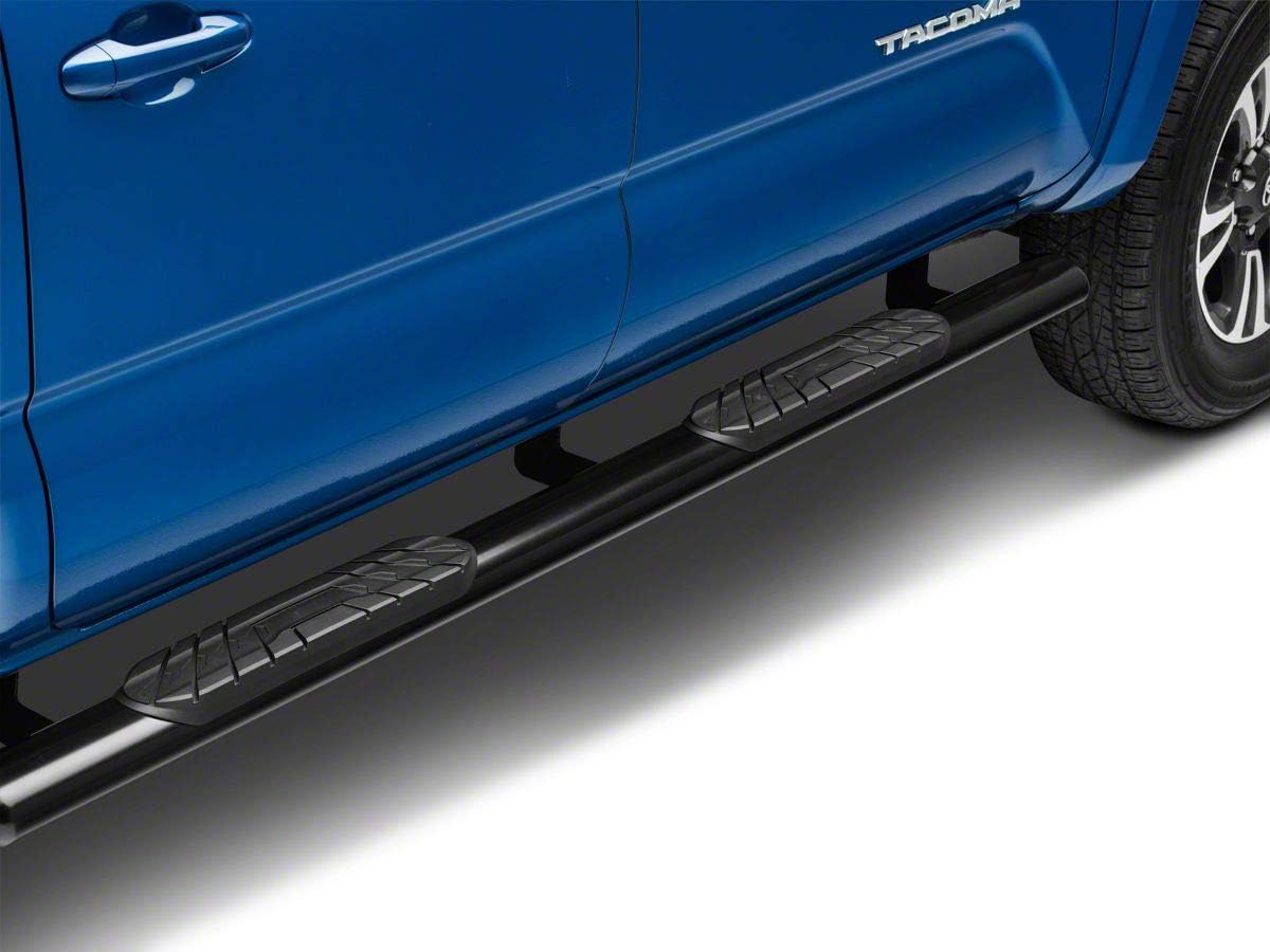 Black 4-Inch Oval Straight End Side Step Bars W78365