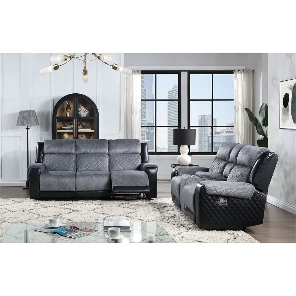 Gray Black Reclining Loveseat K6377