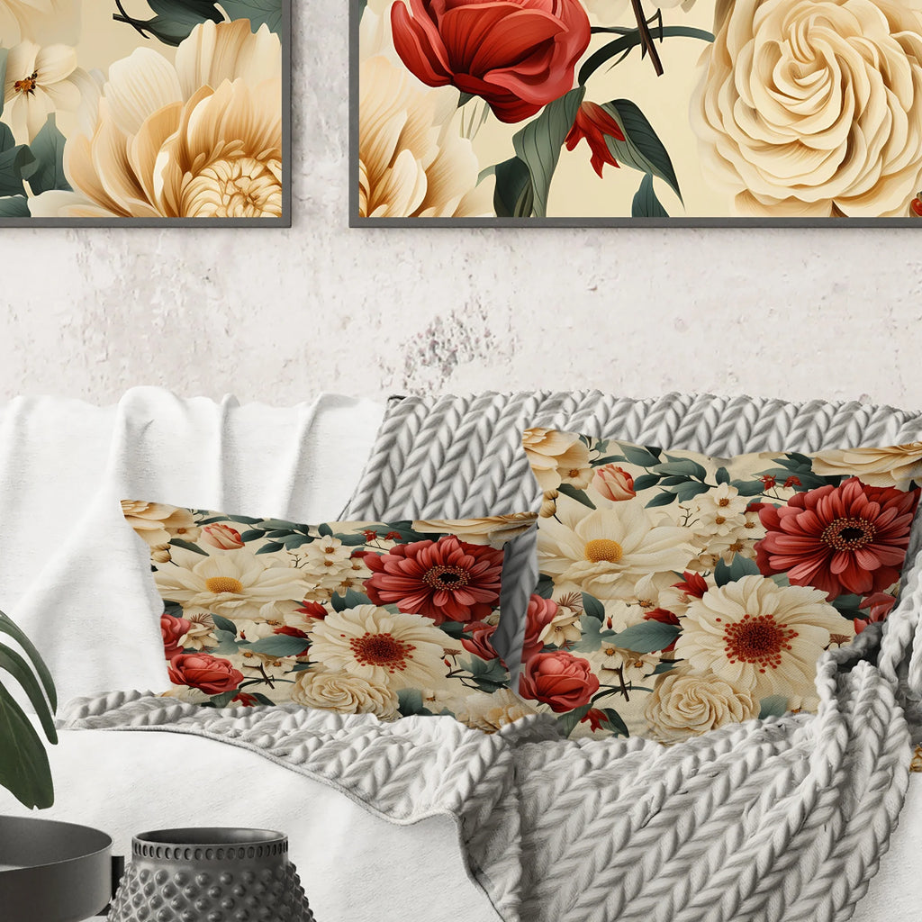 Floral Printed Throw Pillow C1102