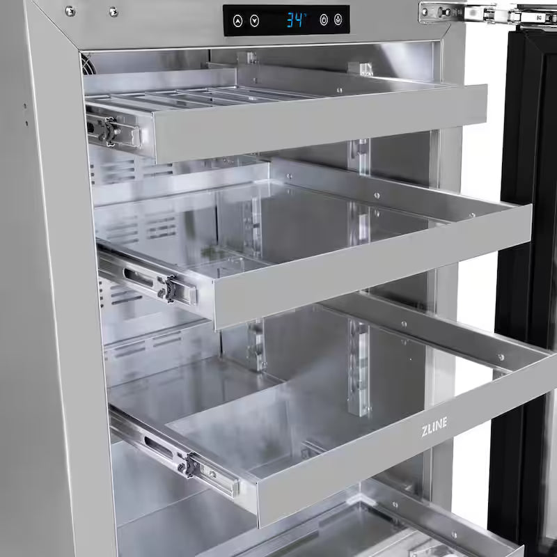 24 in. Single Zone Beverage Fridge with Stainless Door W477