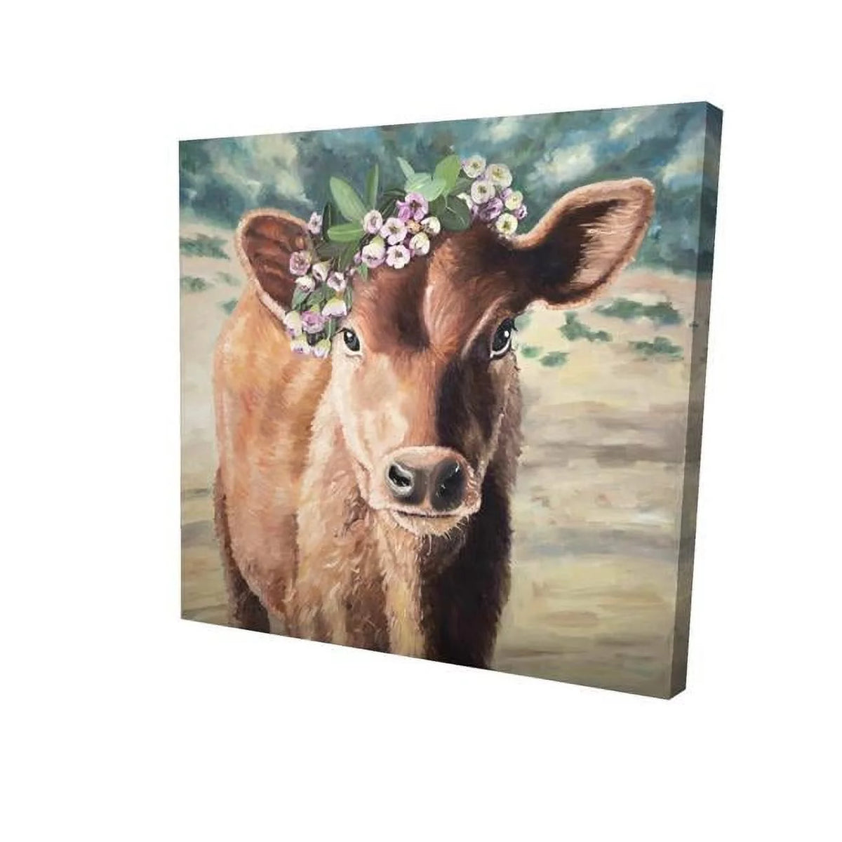 32 x 32 in. Cow-Print Canvas W2882
