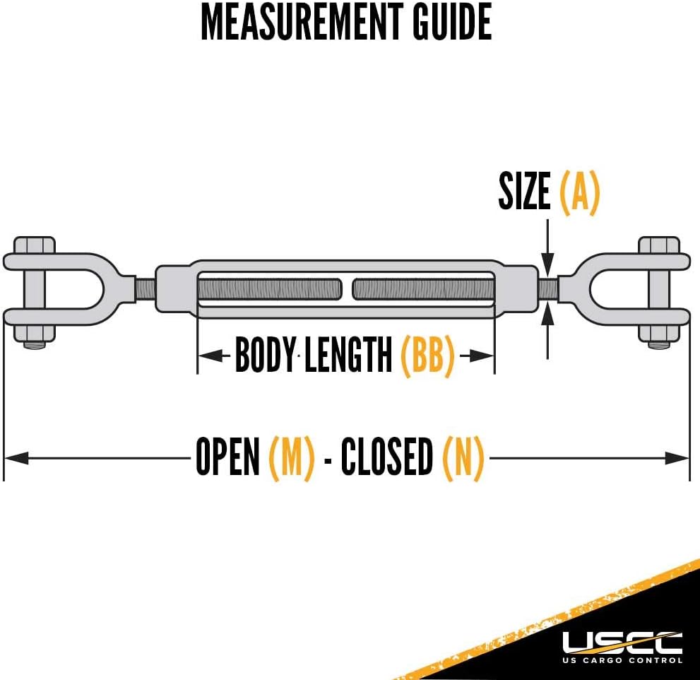 Galvanized Jaw and Jaw Turnbuckle D3367