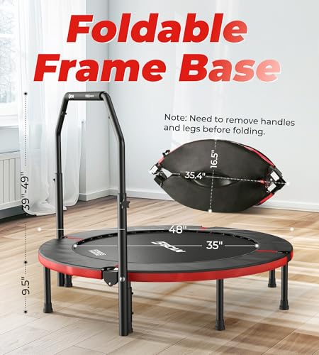 40"/48" Foldable Mini Trampoline with Adjustable Foam Handle C6148