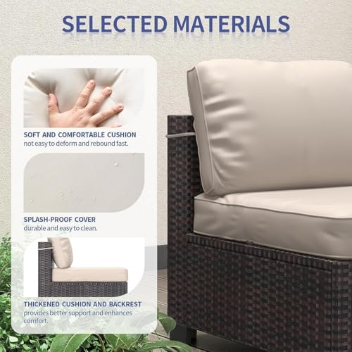 6 Piece Outdoor Patio Furniture Set with Coffee Table G435