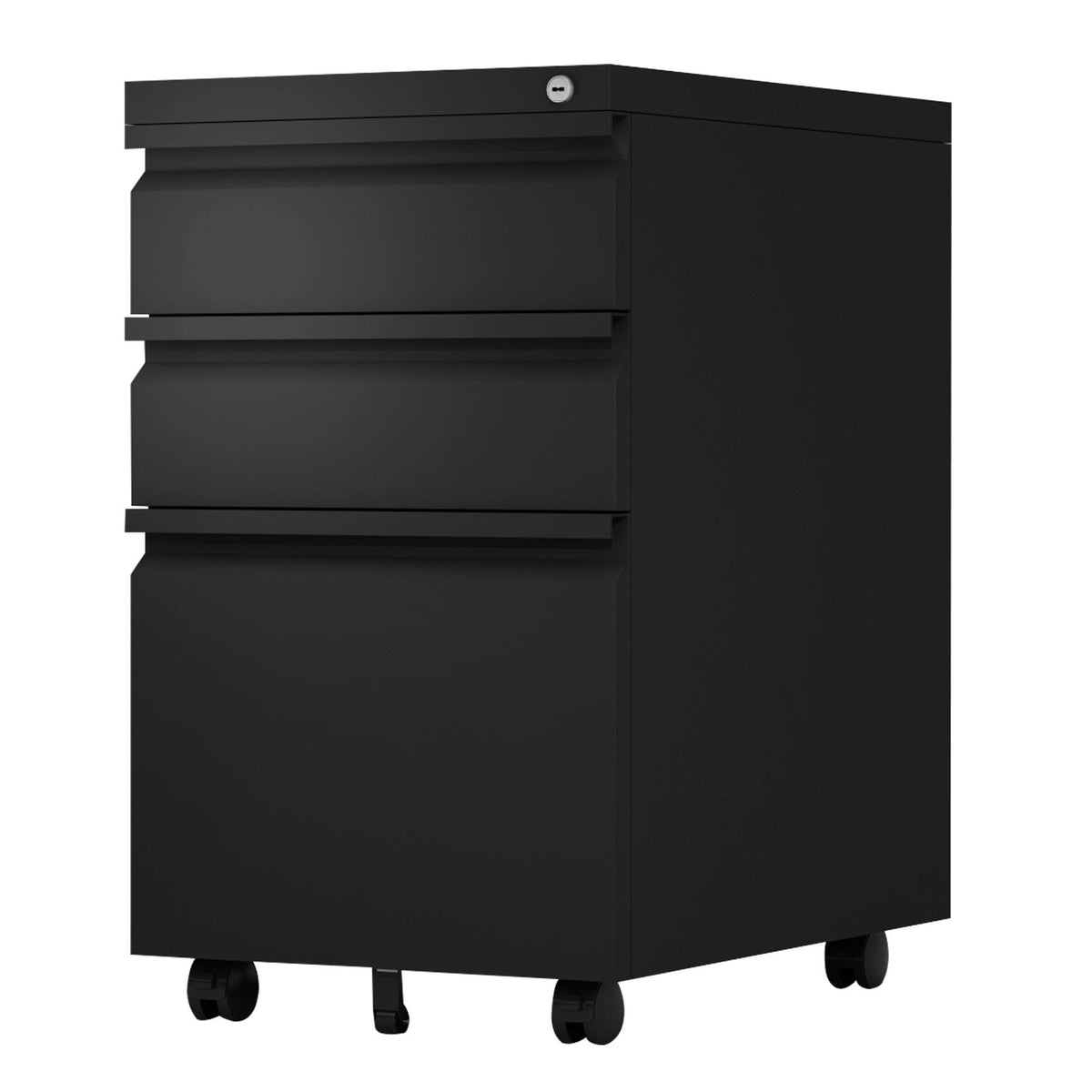 3-Drawer Metal Locking Mobile File Cabinet White L741