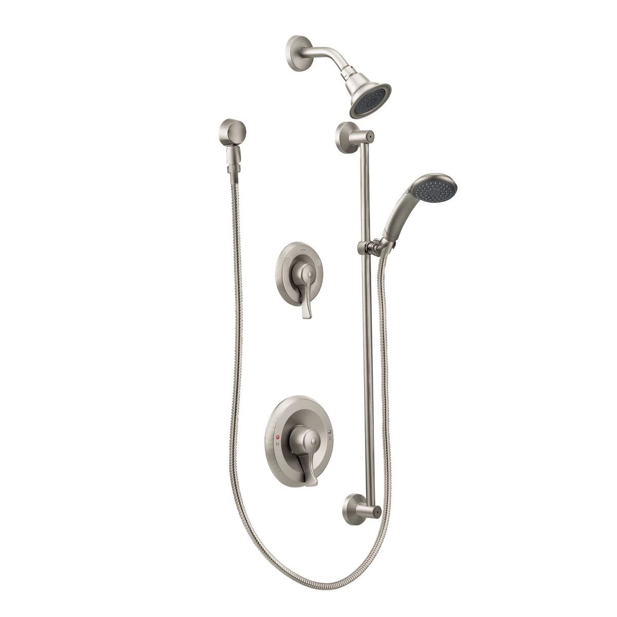 Brushed Nickel Bathtub and Shower Faucet Kit with Valve Q53866
