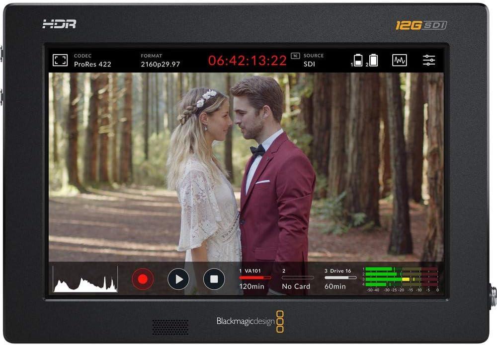 7" 12G-SDI/HDMI HDR Recording Monitor with NP-F770 Battery Pack, AC/DC Charger & Ball Head Bundle H9827