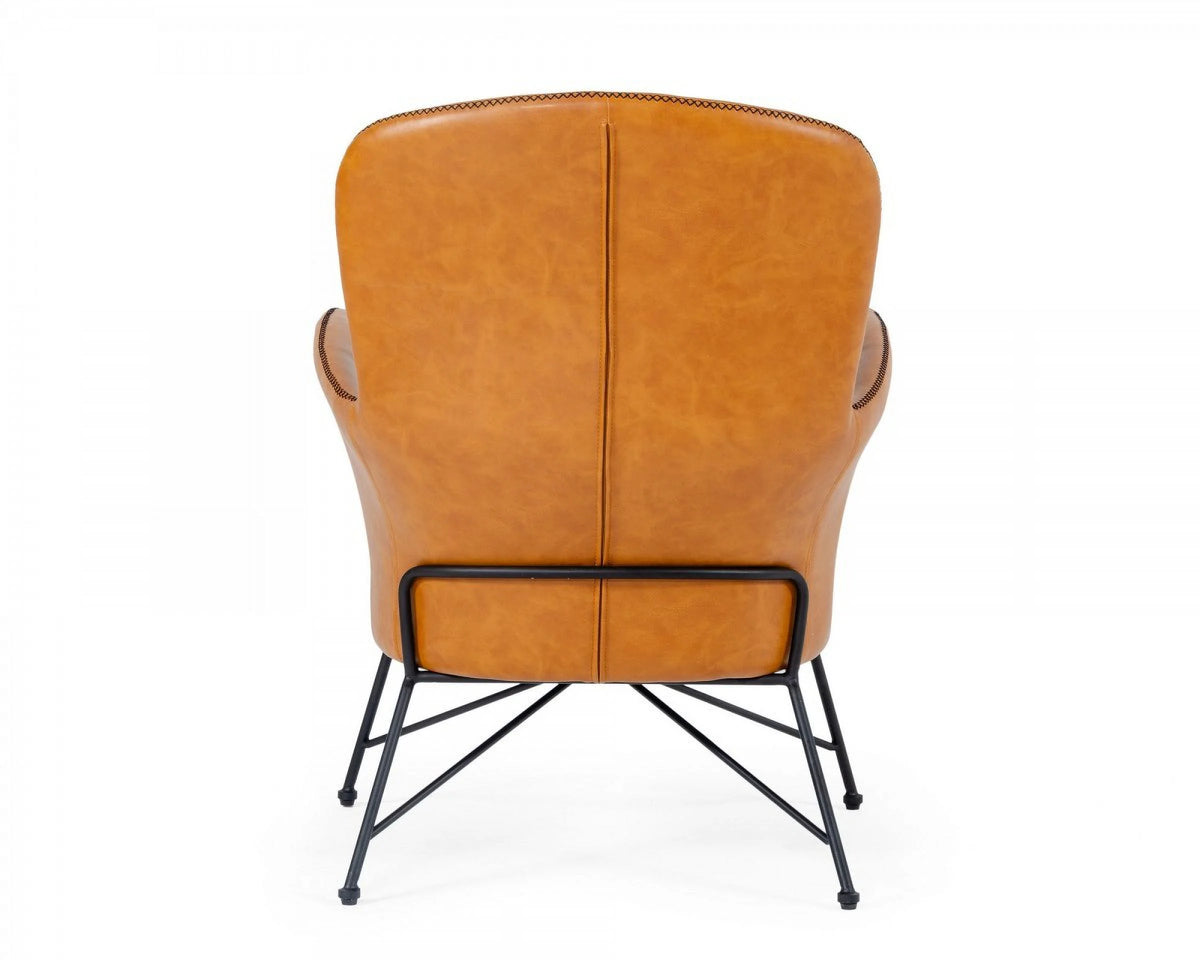 Brown Faux Leather Accent Chair L12110