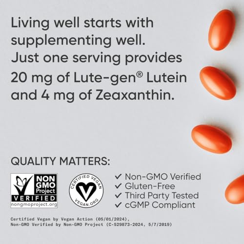 Lutein and Zeaxanthin Capsules - 120 Veggie Softgels Y25036