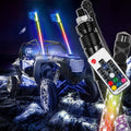 2PC 5FT 360° Spiral LED Whip Lights RGB Color Lighted Whips Antenna Weatherproof RF Wireless Remote A56235