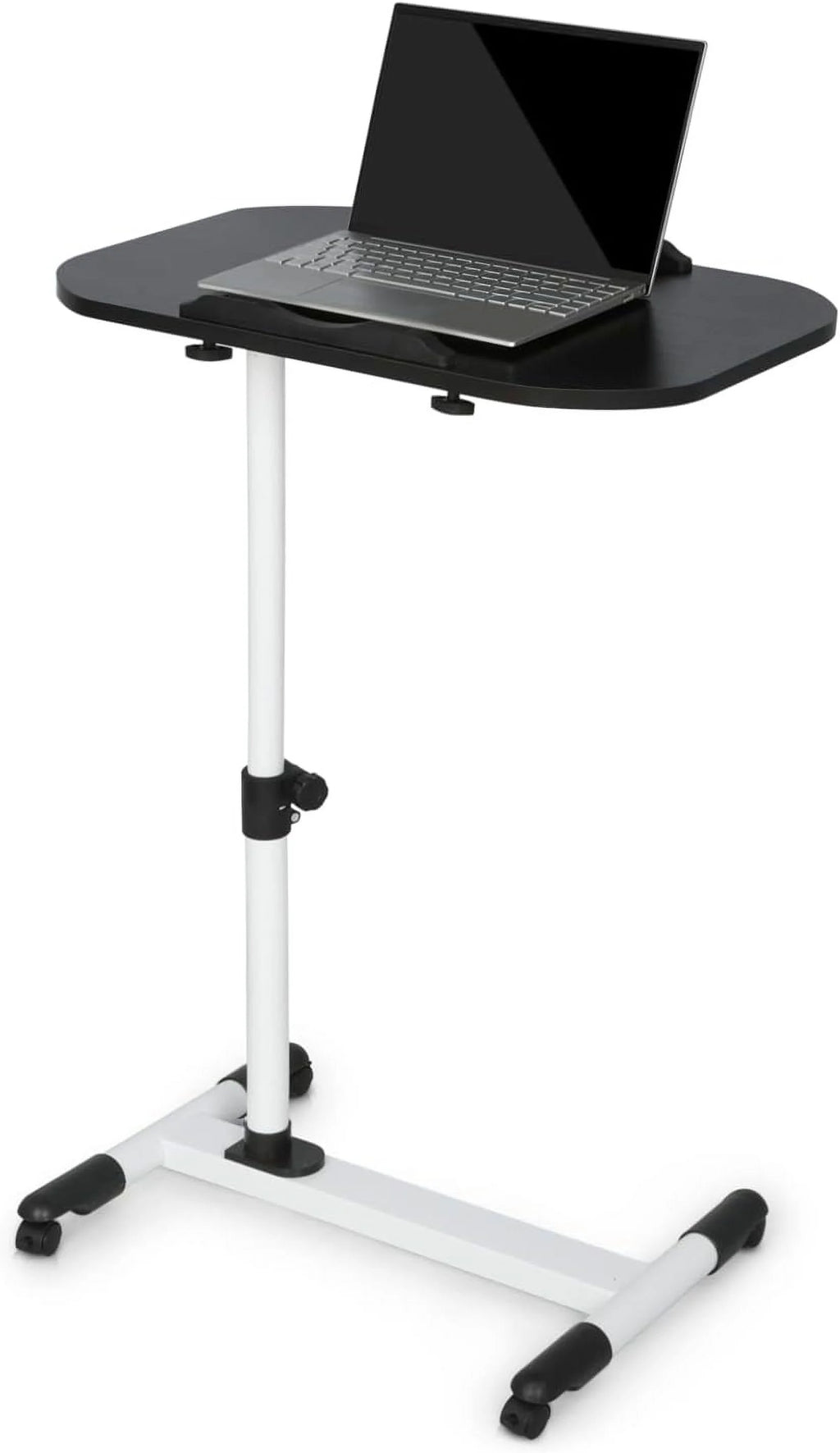Black Adjustable Height Mobile Laptop Desk with Wheels N512600