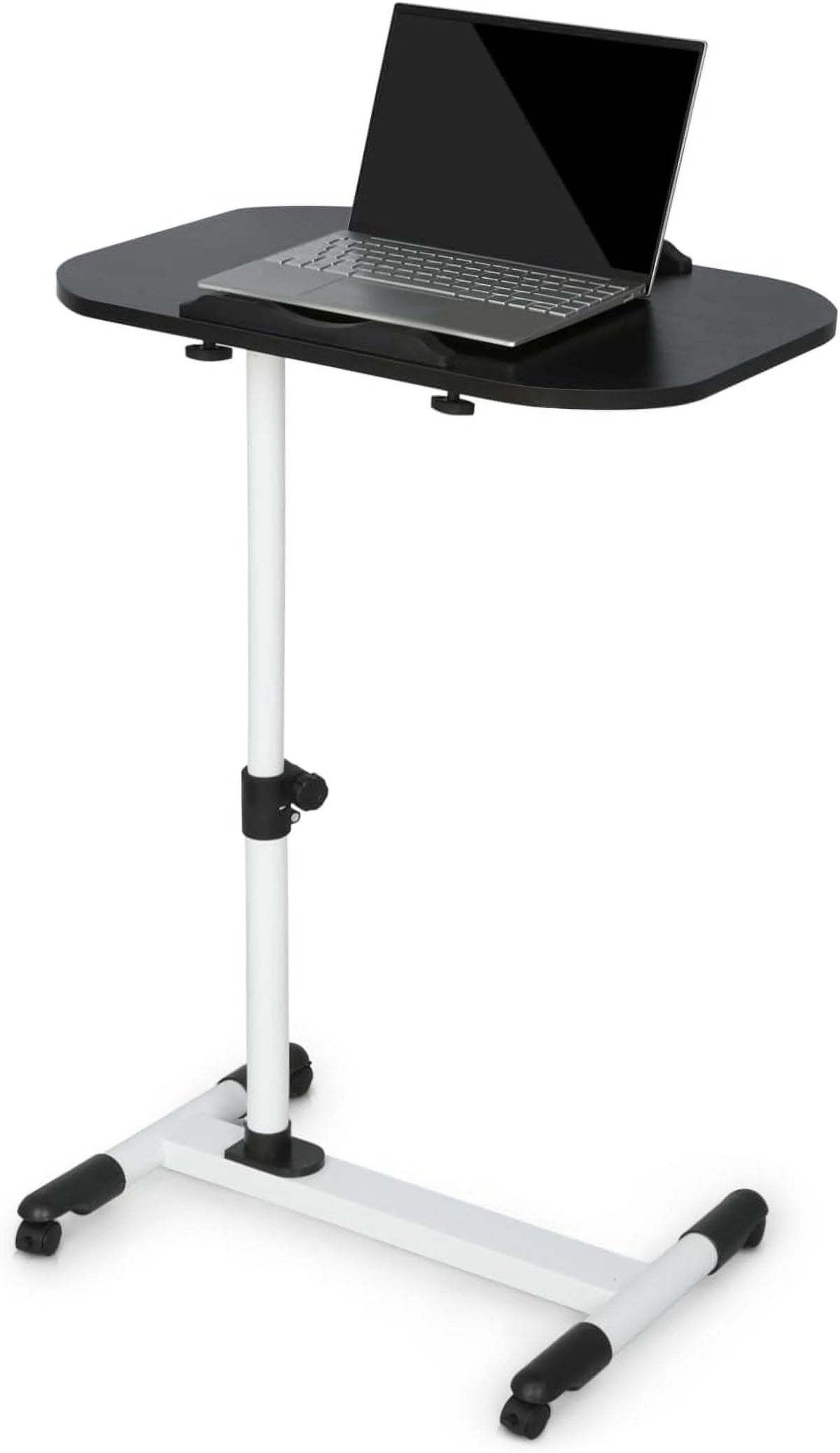 Black Adjustable Height Mobile Laptop Desk with Wheels N512600