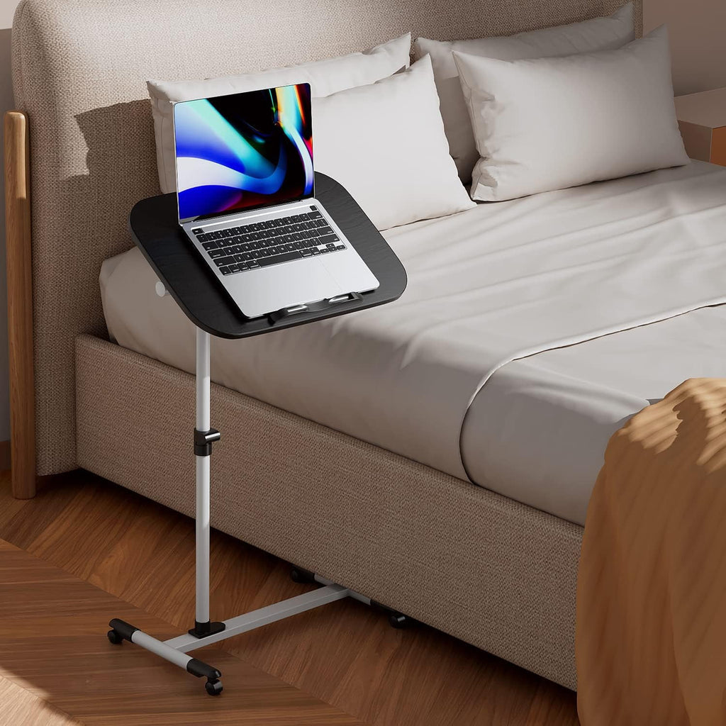 Black Adjustable Height Mobile Laptop Desk with Wheels N512600