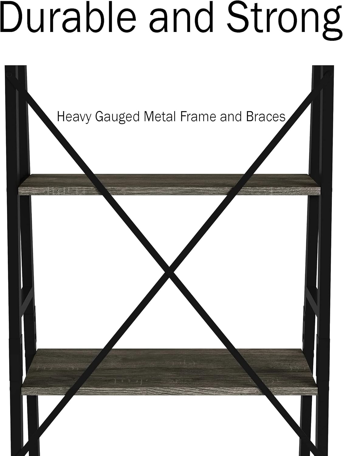 Gray Woodgrain 4-Tier Ladder Bookshelf Z327