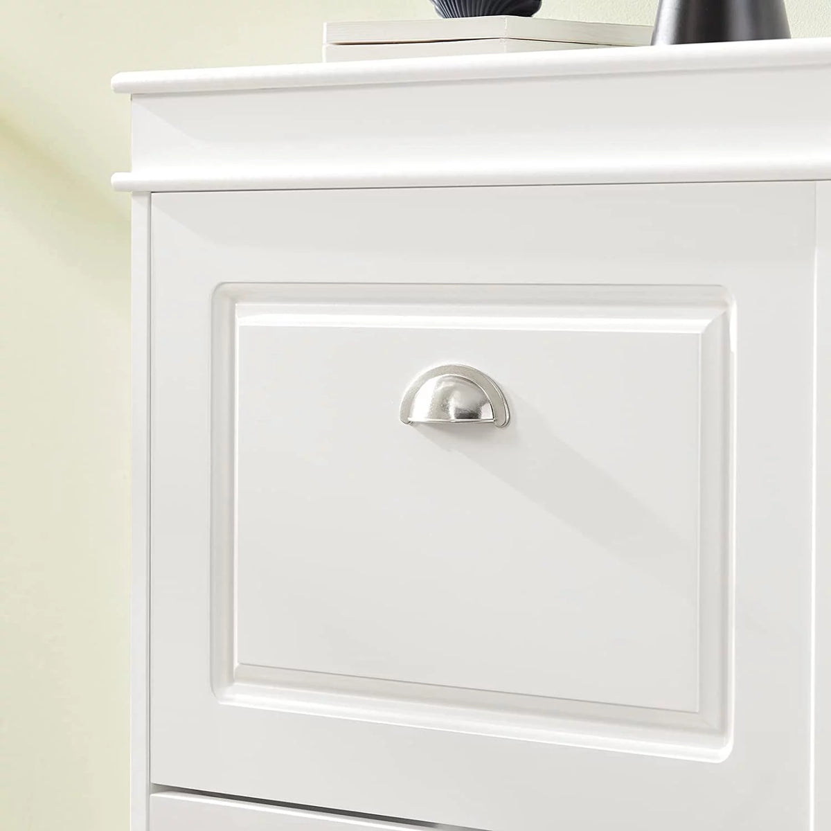 White 2 Flip-Drawers Shoe Cabinet U7076