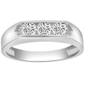 1 Ct Three Stone Diamond Men's Ring Channel Set Band N705015