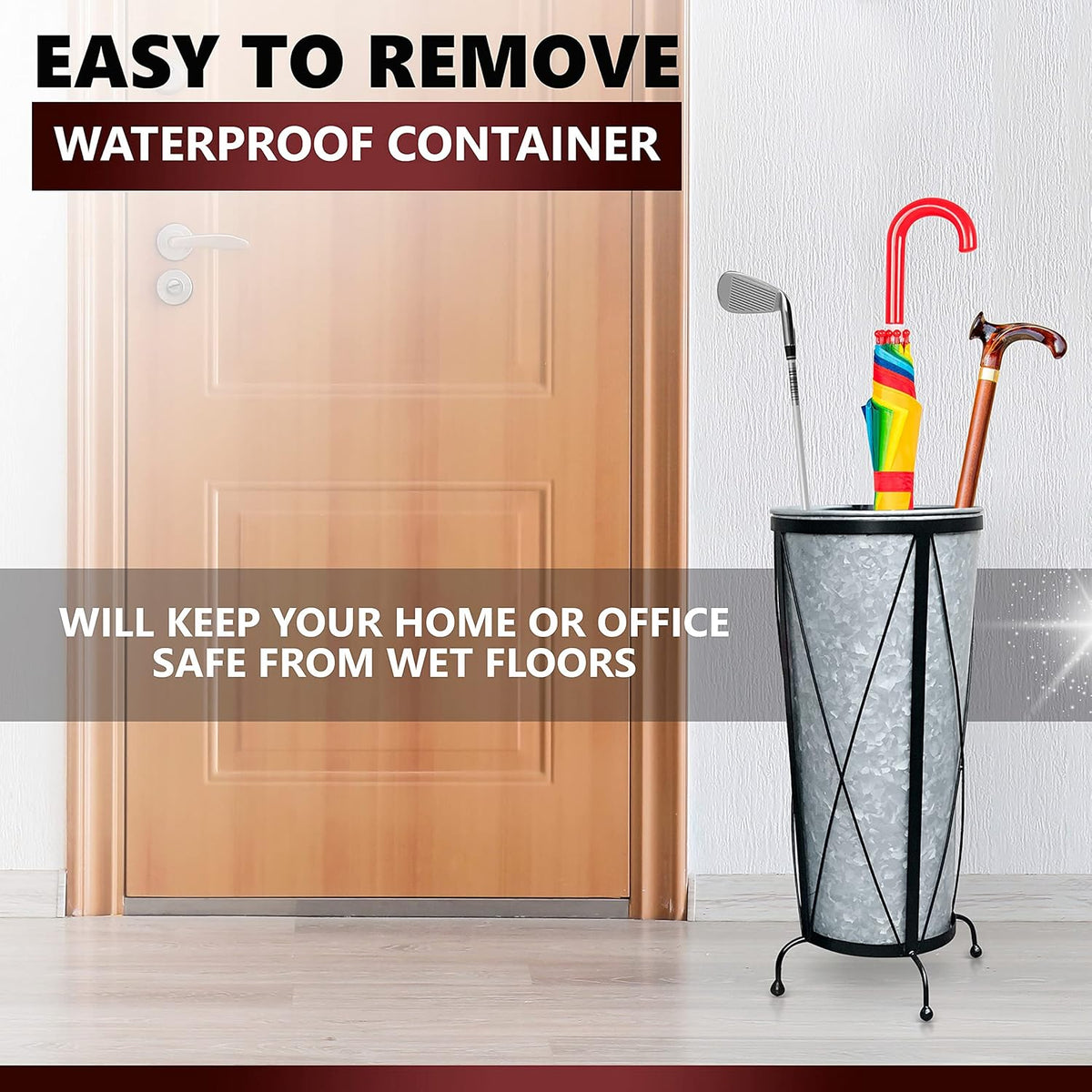 Galvanized Umbrella Holder Stand, 2 pcs, Metal Base V374954