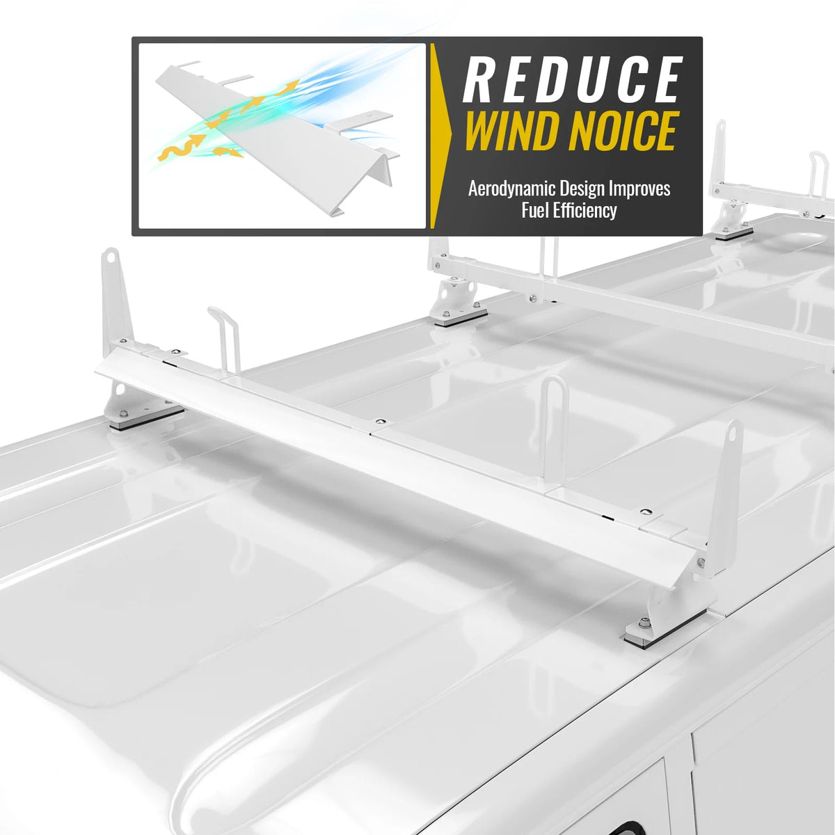 White Van Ladder Rack Wind Deflector P8624