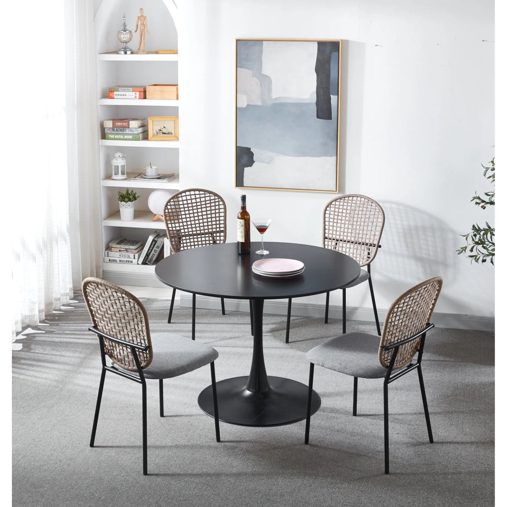 Gray and Black Dining Chairs, Set of 4 T150915