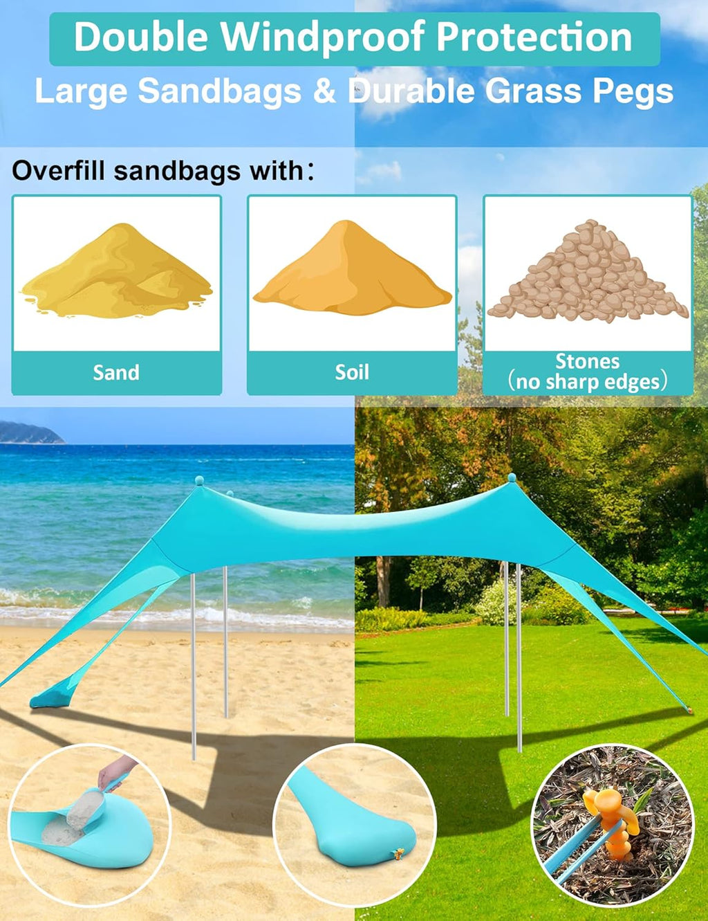10'x10' 6 Person UPF 50+ Pop Up Beach Tent I40243
