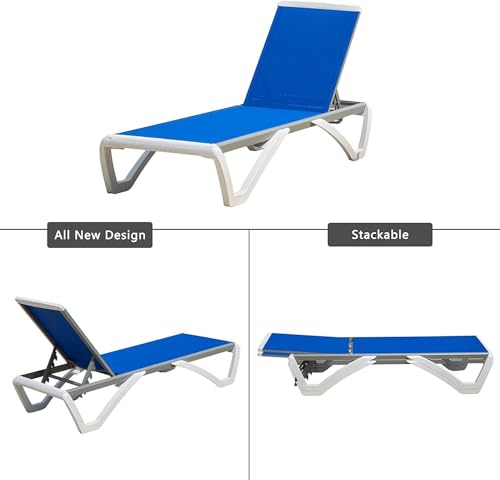Adjustable Aluminum Outdoor Chaise Lounge with Table H282713