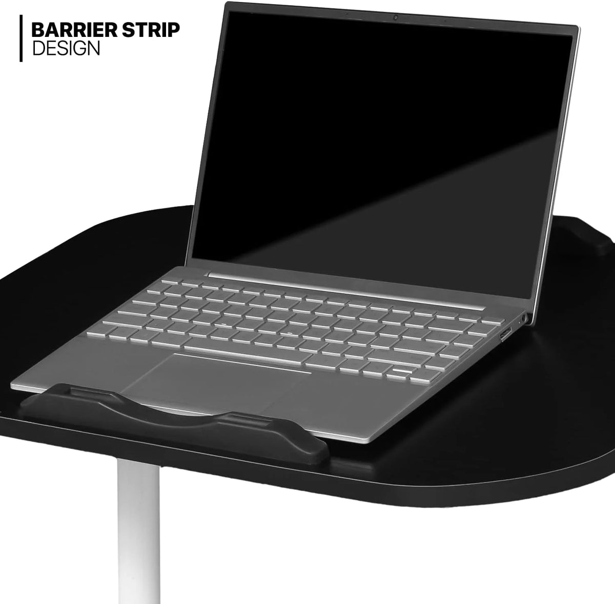 Black Adjustable Height Mobile Laptop Desk with Wheels N512600