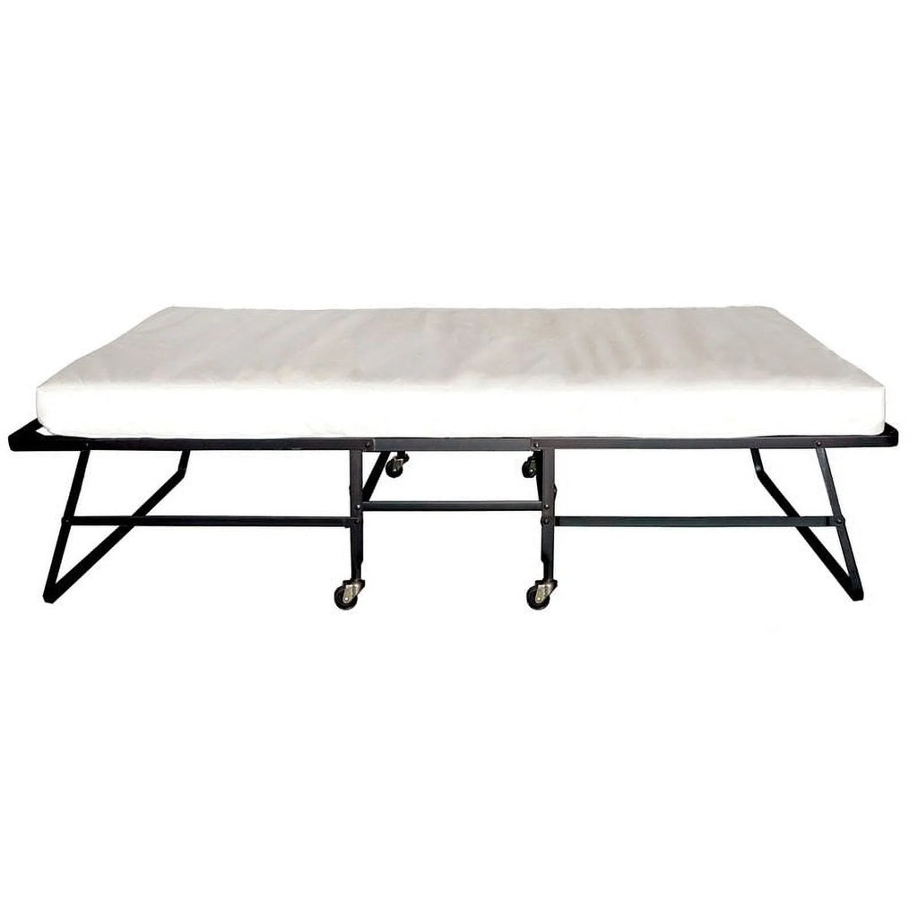 Black Metal Rollaway Bed Frame with Mattress H755631