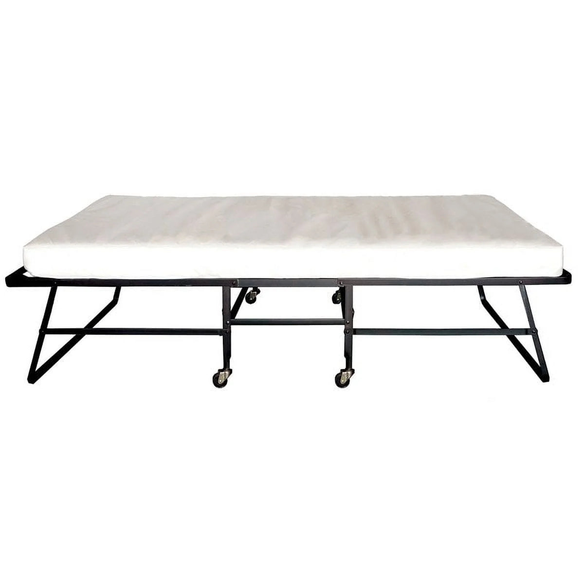 Black Metal Rollaway Bed Frame with Mattress H755631