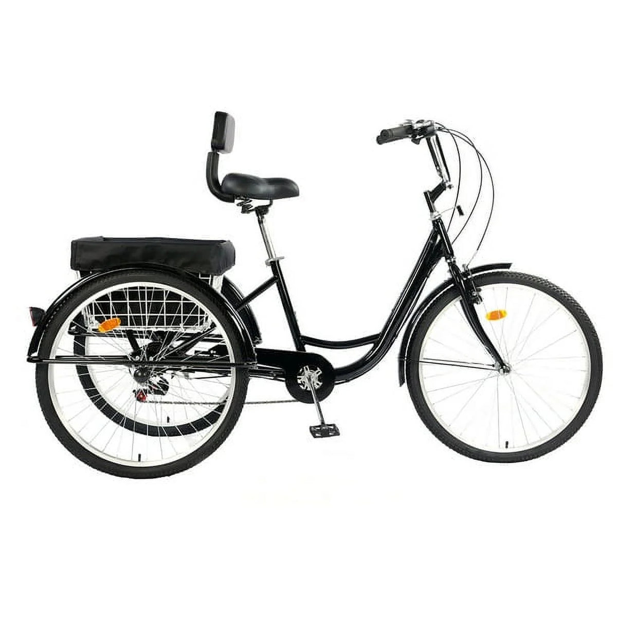 26 Inch 7-Speed 3-Wheel Bike (Black) M145