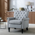 Light Gray Upholstered Tufted Accent Chair with Wood Legs L108338