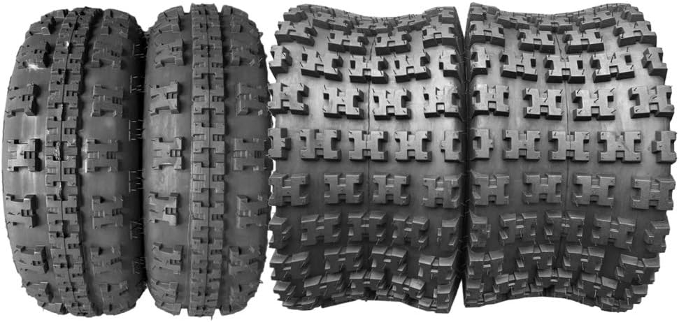 21x7-10 20x10-9 ATV Tires Set of 4 Tubeless All Terrain 4Ply J757