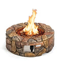 28 Inch Round Propane Gas Fire Pit with Lava Rocks & PVC Cover G703