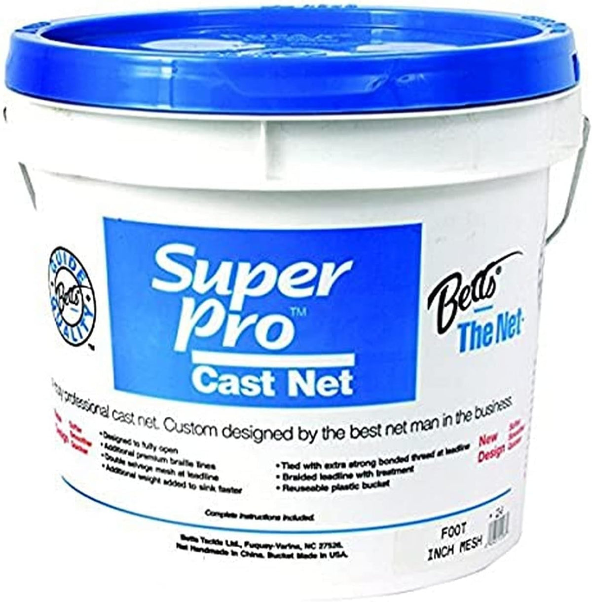 7-Feet Mono Bait Cast Net with Lead Weight and 1/4-Inch Mesh R4512
