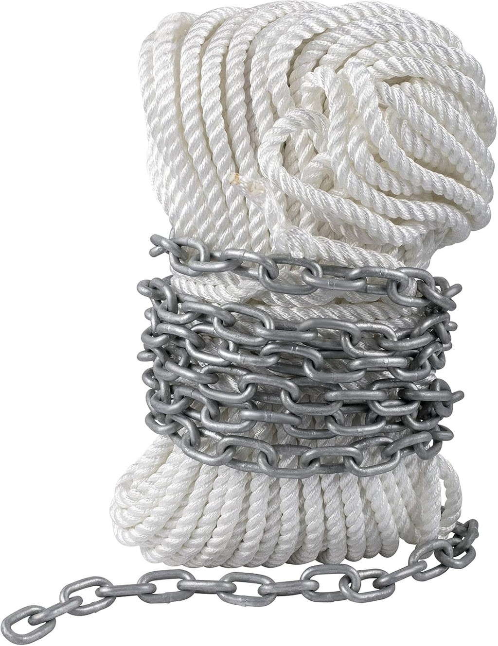 15' x 5/16" Boat Anchor Chain, 1/2" x 200' Nylon Rope, Galvanized Steel Chain S4649