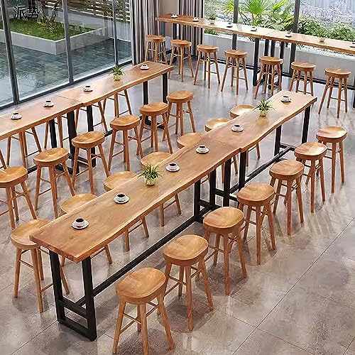 Natural Solid Wood Bar Table with Footrest N459