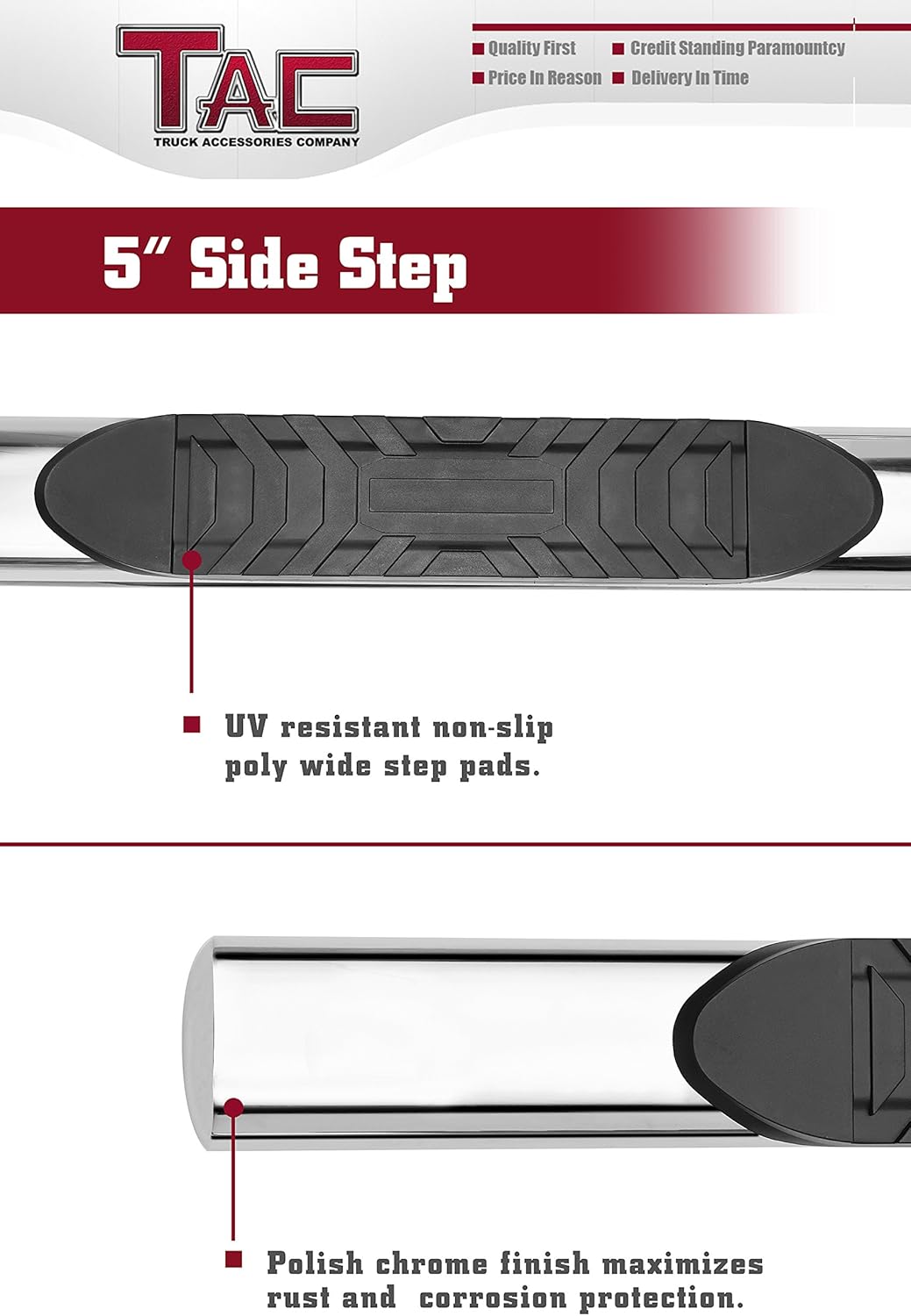 Stainless Steel Side Steps Running Boards 2Pcs Z91060