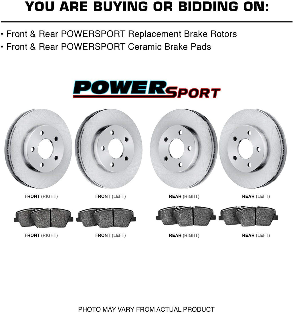 Front Rear Brakes and Rotors Kit Semi Metallic Brake Pads X8174