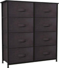 Brown 8 Drawer Fabric Storage Tower with Steel Frame S836437