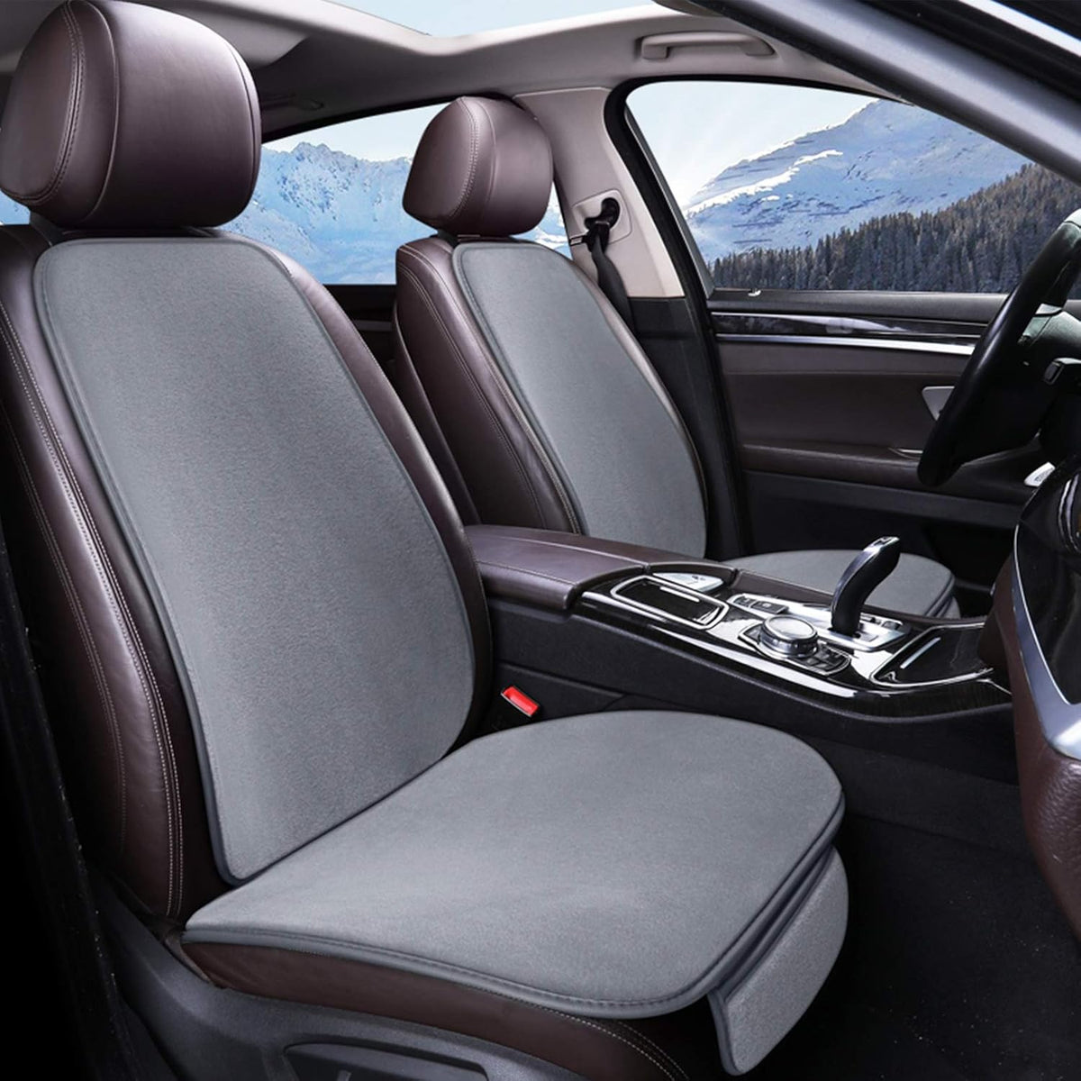 Beige Sheepskin Car Seat Covers Front Seats Only F18173