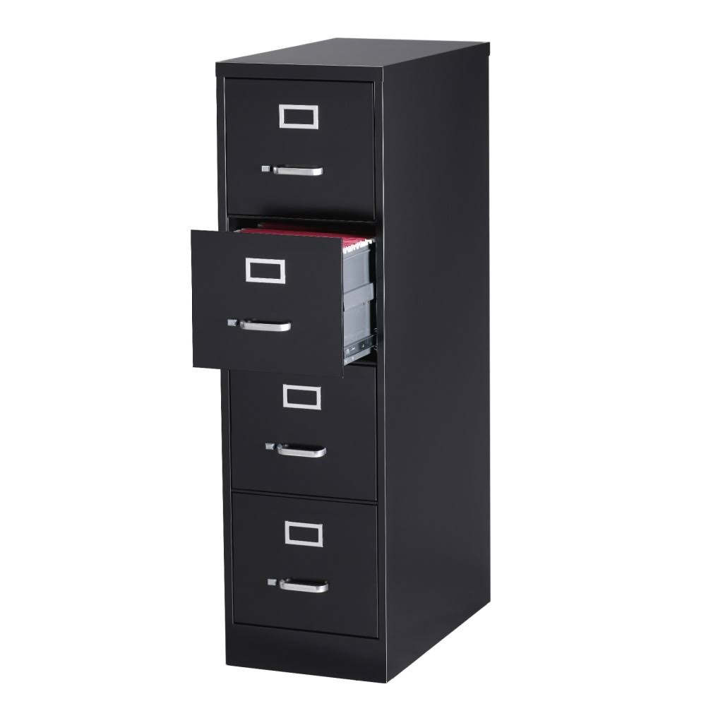 25" 4-Drawer Metal Vertical File Cabinet, Black B5559