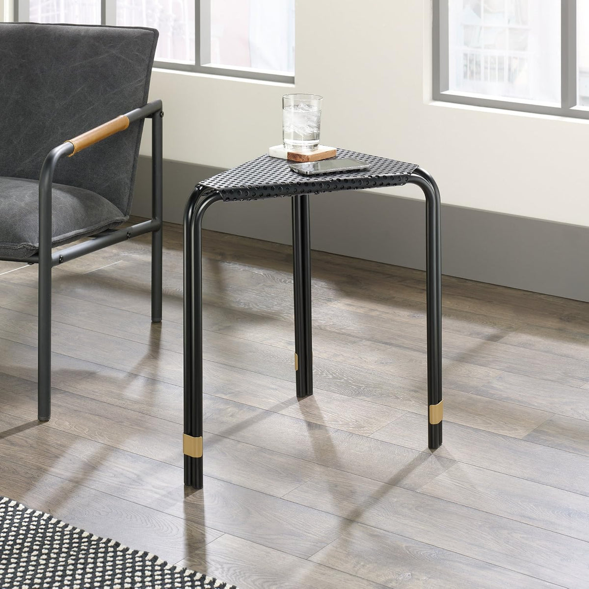 Triangular Side Table, Black finish P138930
