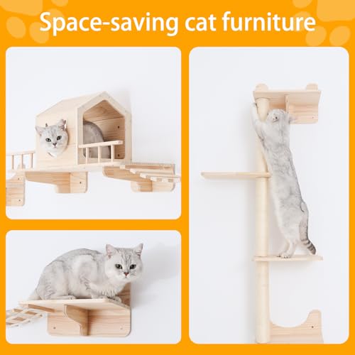 Cat Wall Shelves with 3 Steps H2940