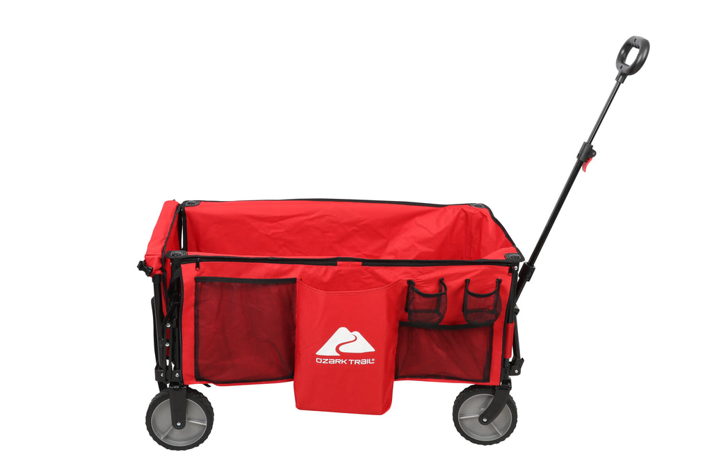 Camping Utility Wagon with Tailgate & Extension Handle, Red P668546