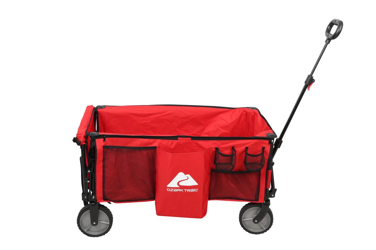 Camping Utility Wagon with Tailgate & Extension Handle, Red P668546
