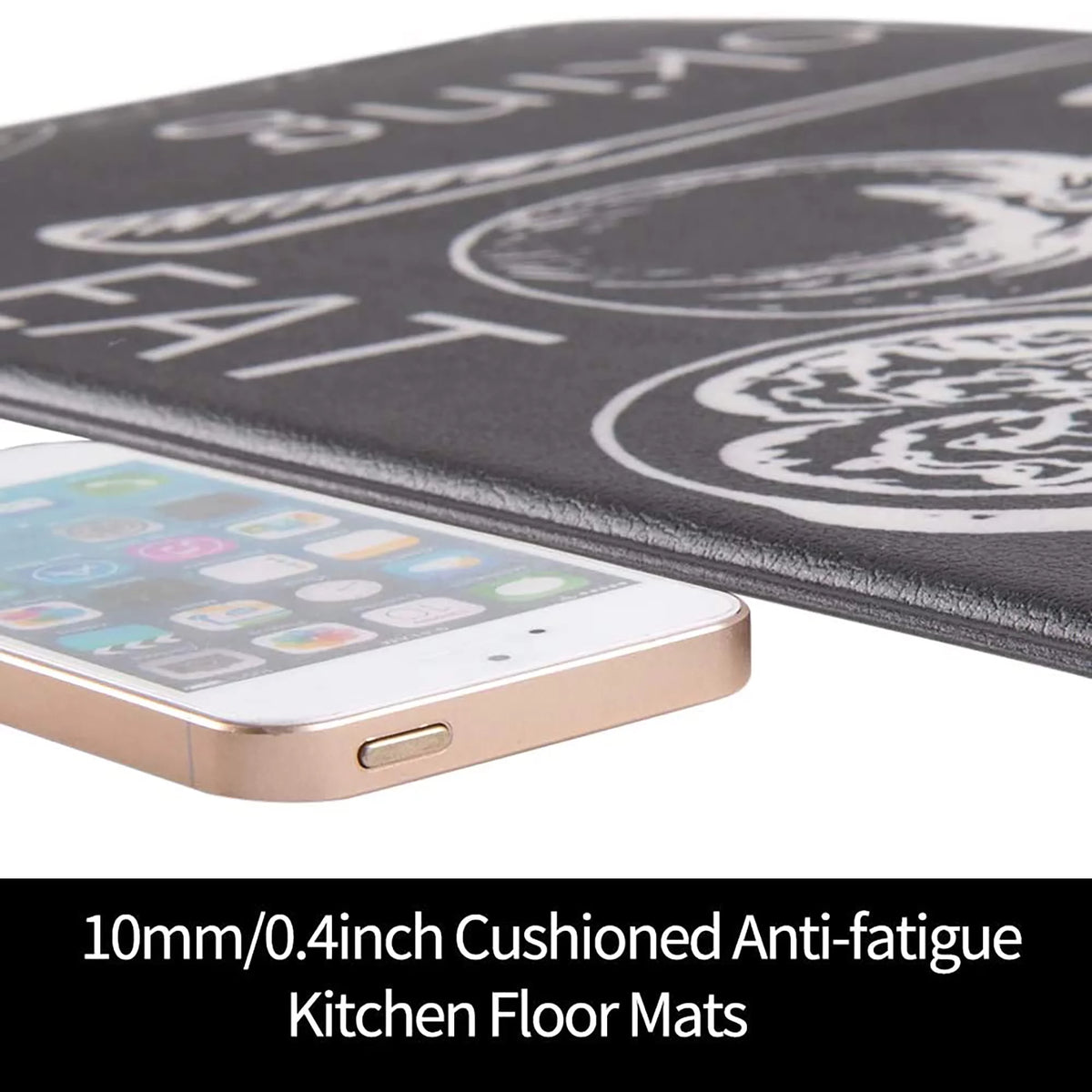 Anti Fatigue Kitchen Rug Mats Set of 2 Waterproof Non-Slip Black N589